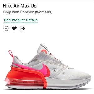 Nike Air Max Up Grey Pink Crimson sneakers size 9